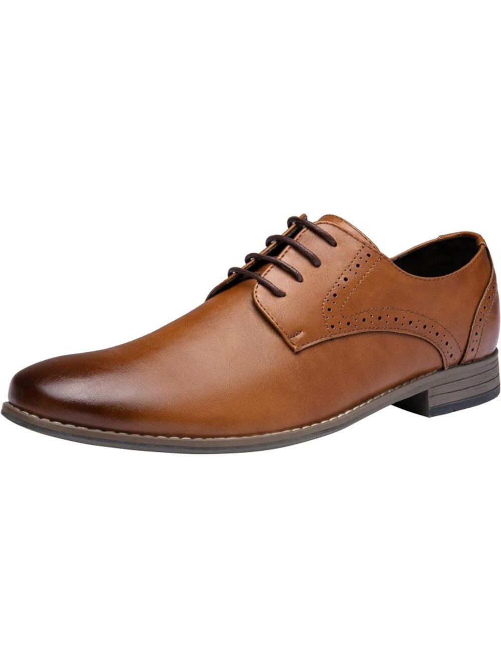 Men's Brown Leather Formal Non Slip Wedding Oxford Derby Dress Causal Shoes